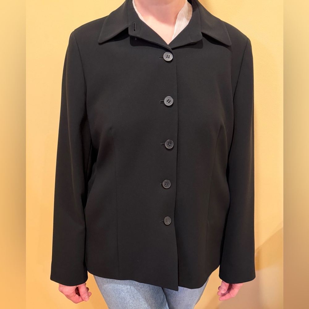 Vintage Jones New York Platinum Woman Collection Black Fully Lined Blazer